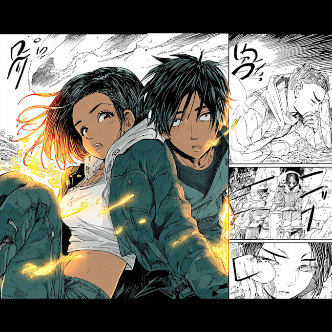 illustrate manga story chapters with professional