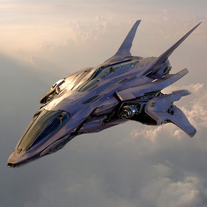 draw sci fi spaceship concept art or vehicle design