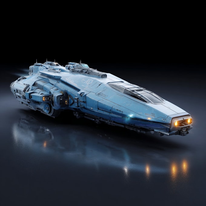 draw sci fi spaceship concept art or vehicle design
