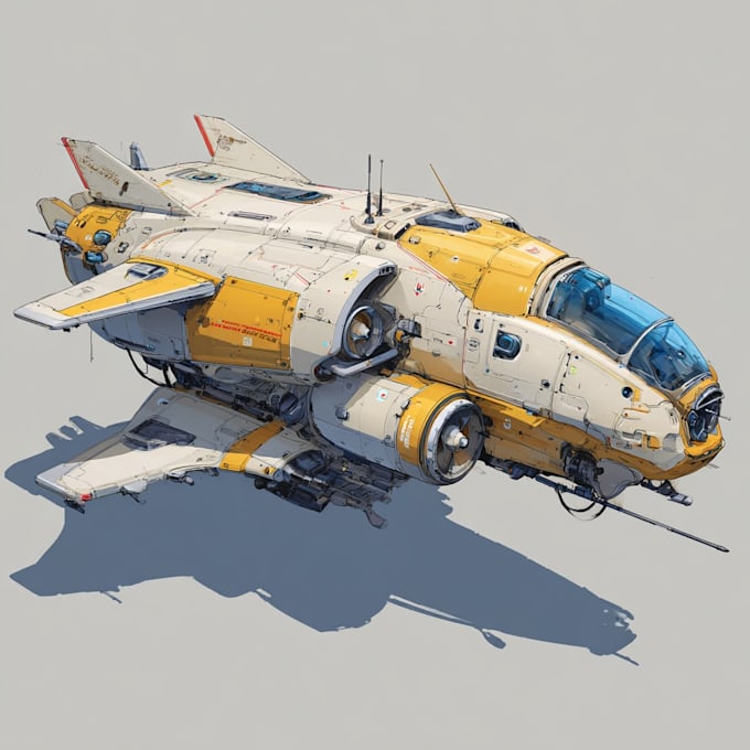 draw high quality spaceship concept