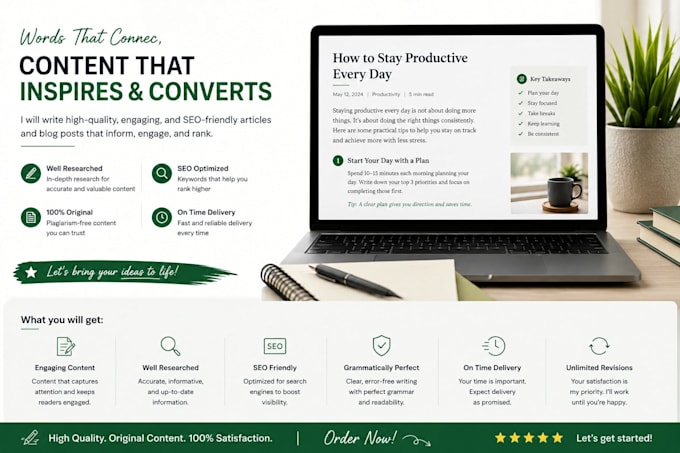 write professional articles and blog posts