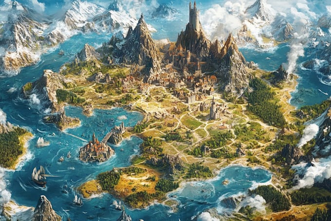 custom fantasy map illustration