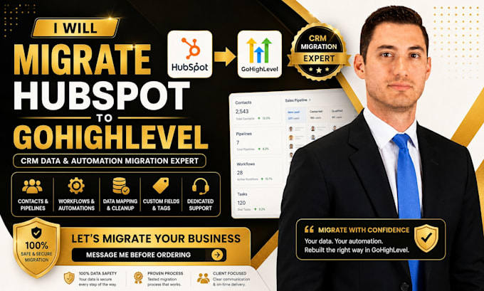 migrate hubspot CRM, workflows and data to gohighlevel