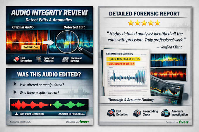 analyze audio for edits, anomalies, or inconsistencies