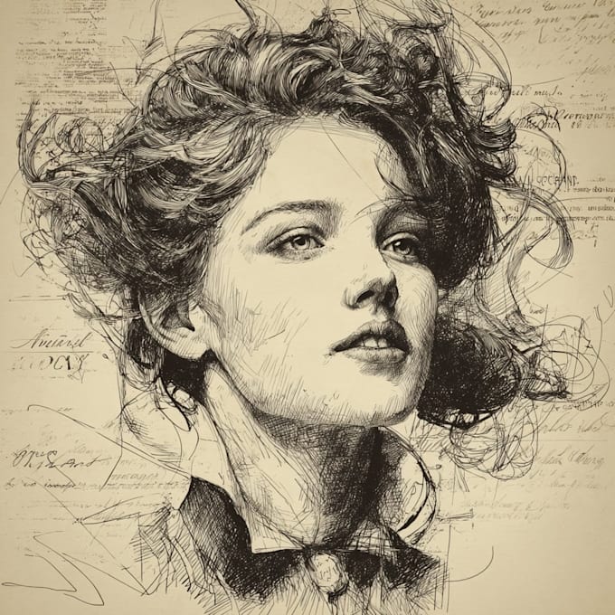 make amazing line art vintage illustration