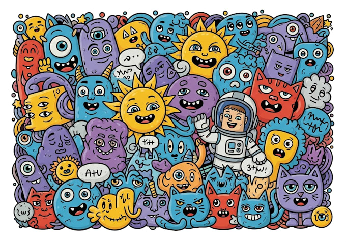 create doodle art illustrations for anything