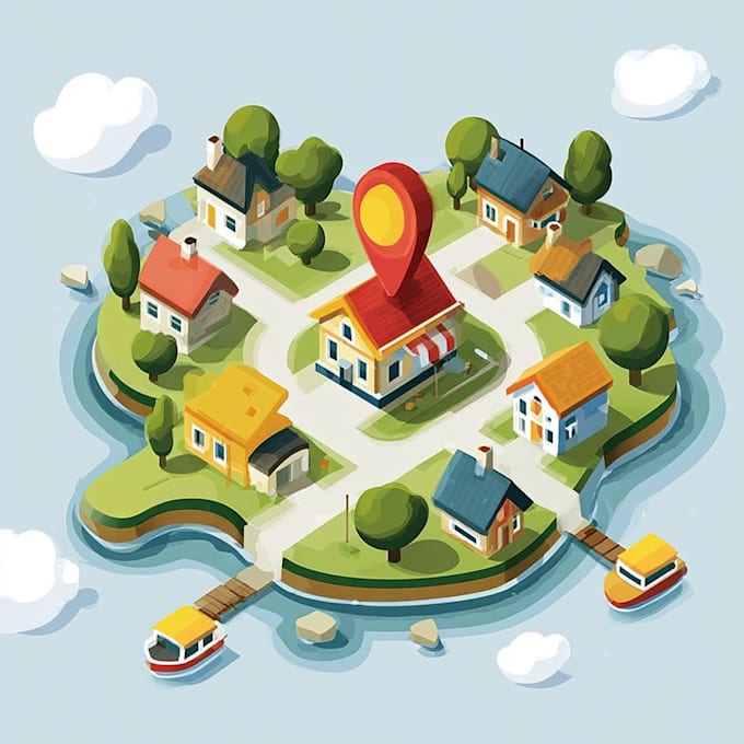 do flat business vector maps of any location