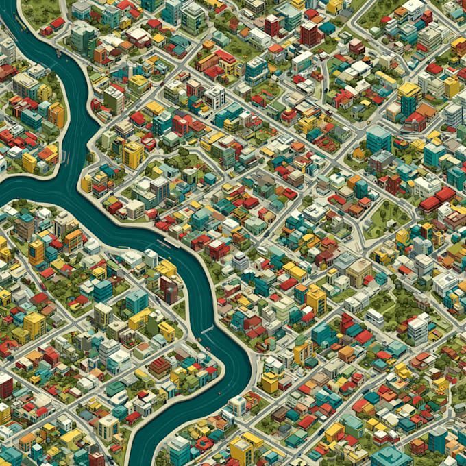 do flat business vector maps of any location