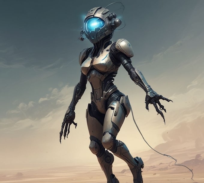 a sci fi character illustration or sci fi character