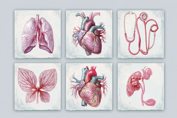 draw anatomy and medical vector illustration