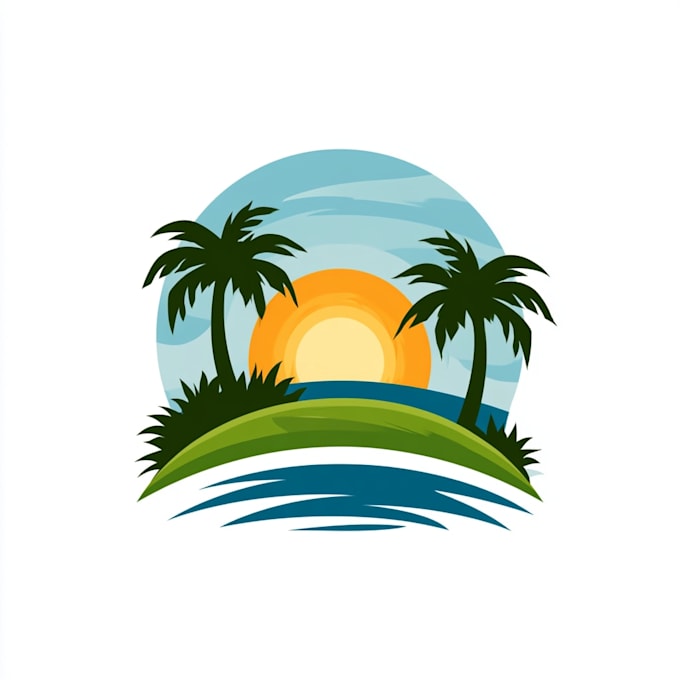design beach landscape and lawn care logo