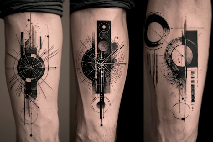 custom an abstract black tattoo design