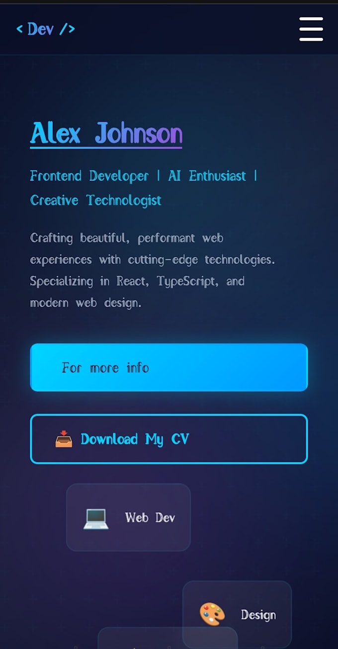 create a modern portfolio website