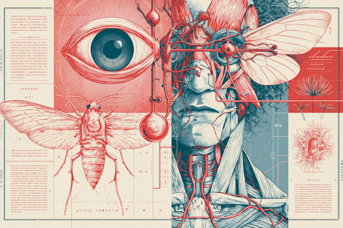 draw anatomy and medical vector illustration