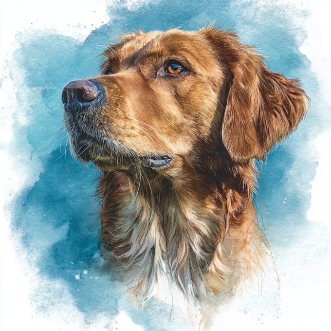 draw watercolor pet portrait