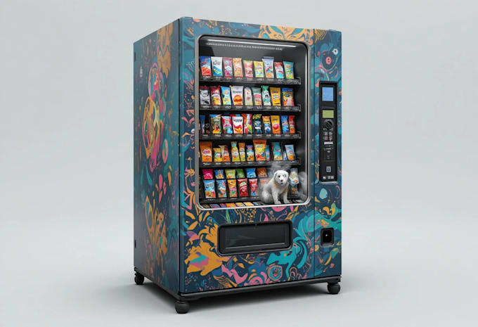 design a unique vending machine wrap