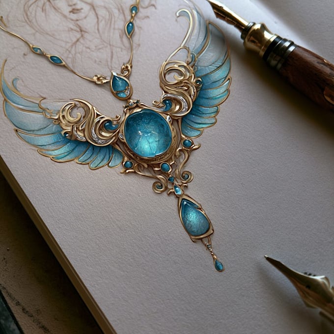do a quick jewelry sketch design your concept