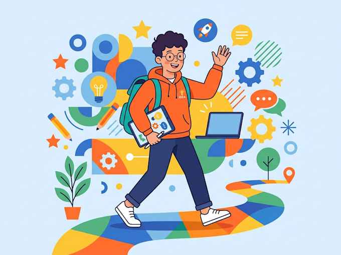 flat vector character illustration for anything