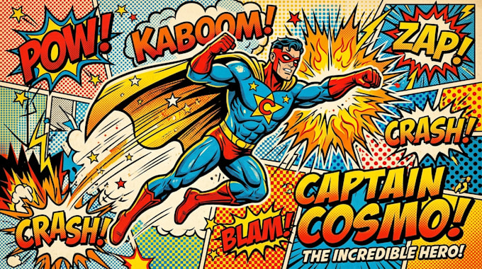 design an amazing superhero pop art