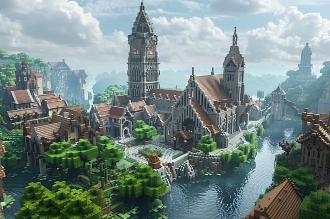 minecraft map, environment, spawn, house, castle, hub for your minecraft server