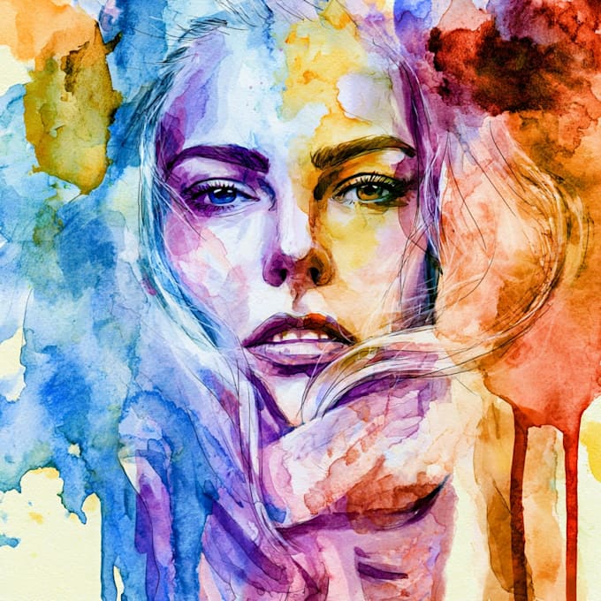 draw a watercolor portrait illustration