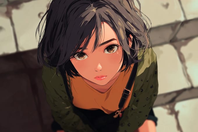 draw a cute cartoon portrait illustration
