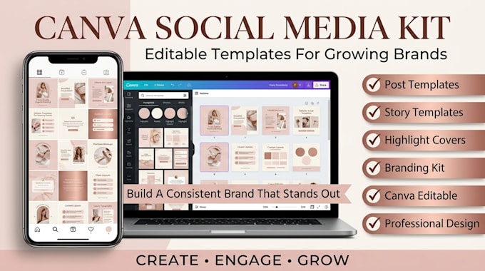 create canva social media templates and branding kit