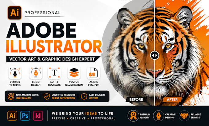 do any adobe illustrator work, vector art and logo design