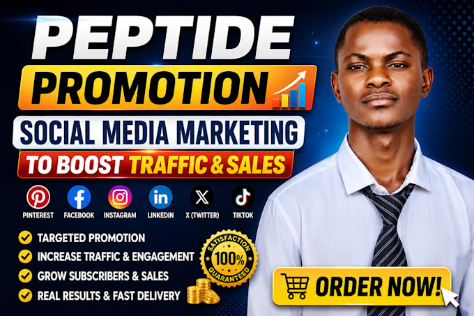 promote website, peptide, substack with social media marketing to boost traffic