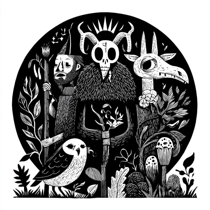create a linocut illustration