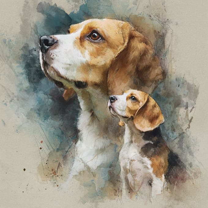 draw watercolor pet portrait