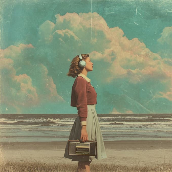 make vintage or retro album cover