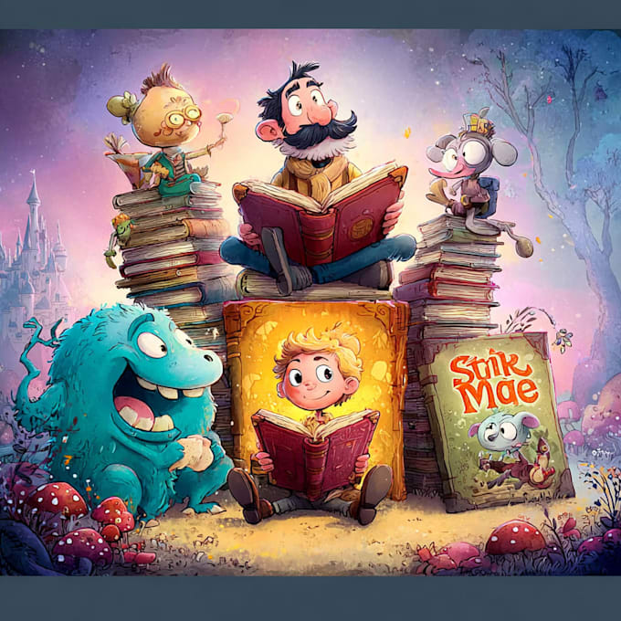 professional childrens book cover illustration