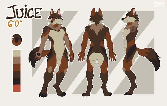 draw furry character reference sheet