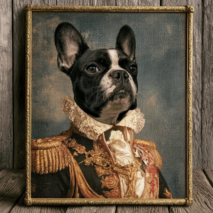 custom royal pet portrait cat portrait, dog portrait
