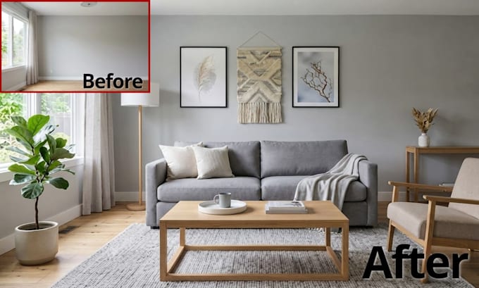 create realistic virtual home staging and furniture replacement
