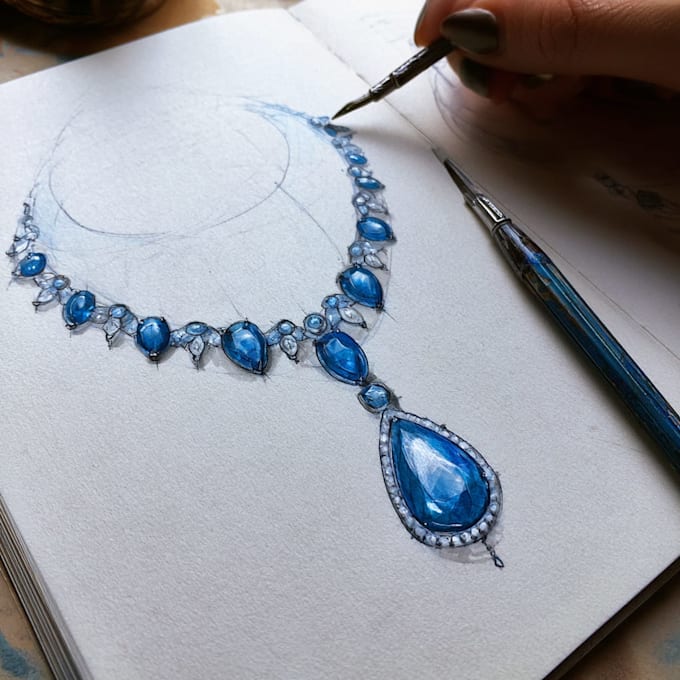 design jewelry hand sketches for you