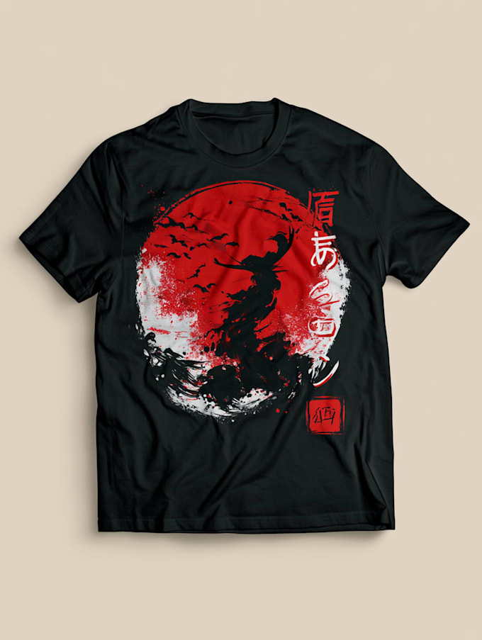 do a japanese t shirt illustration