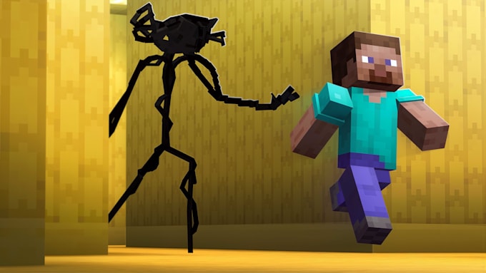 create a high quality horror minecraft thumbnail