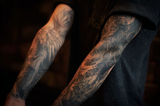 professionally design your sleeve tattoo , chest tattoo