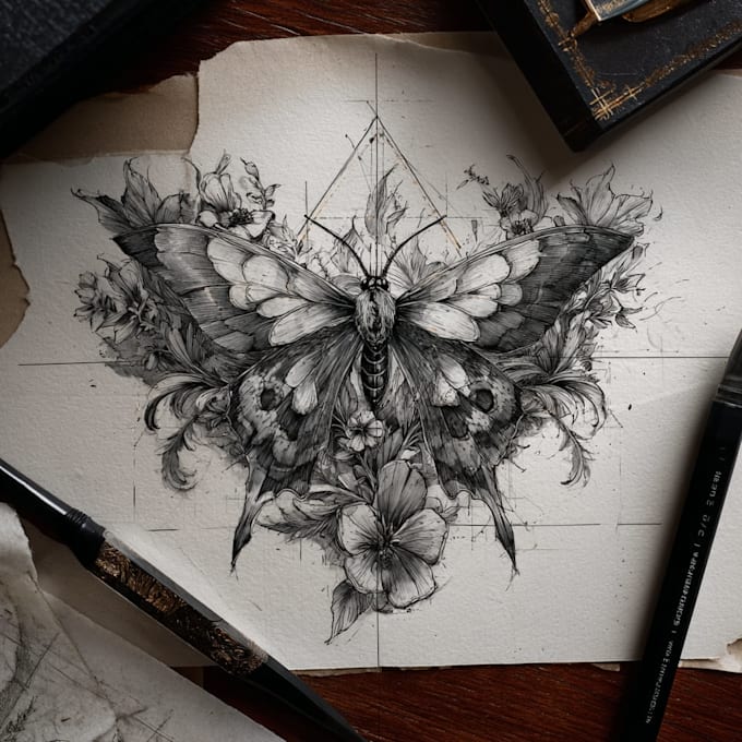 custom an abstract black tattoo design