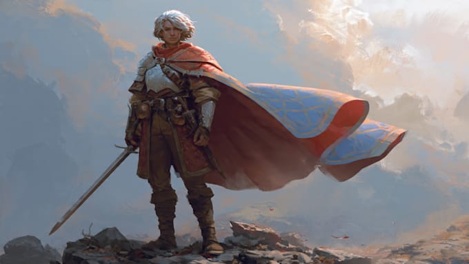 create fantasy card game art and book illustrations