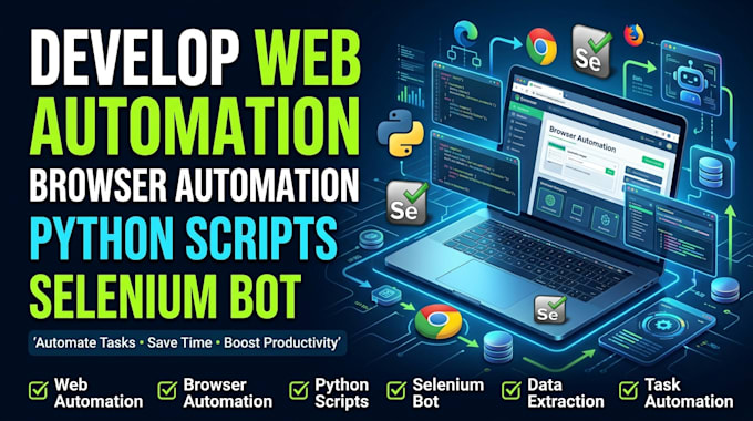 develop web automation, browser automation, python scripts, selenium bot