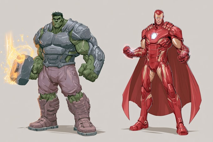 design a superhero comic illustration