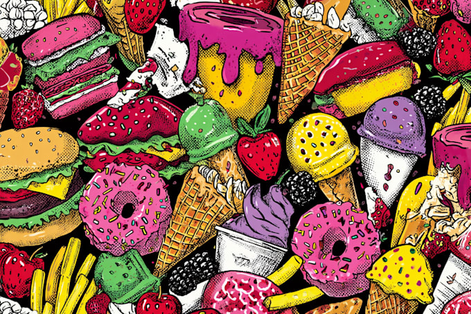 create food illustration in my style