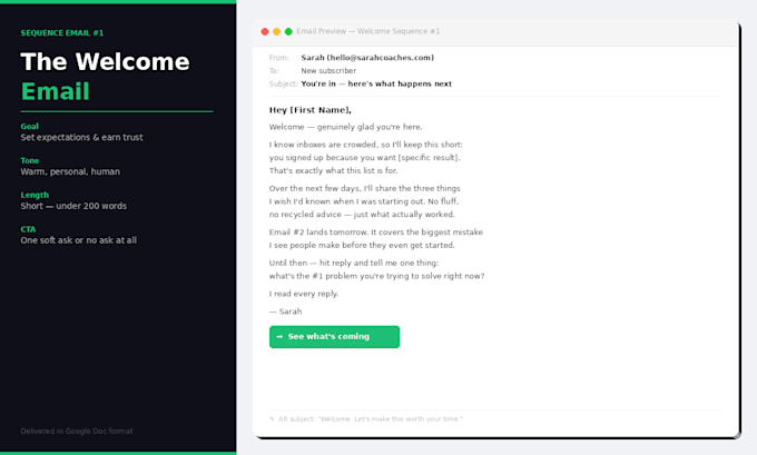 write a targeted email sequence that moves subscribers toward becoming pa