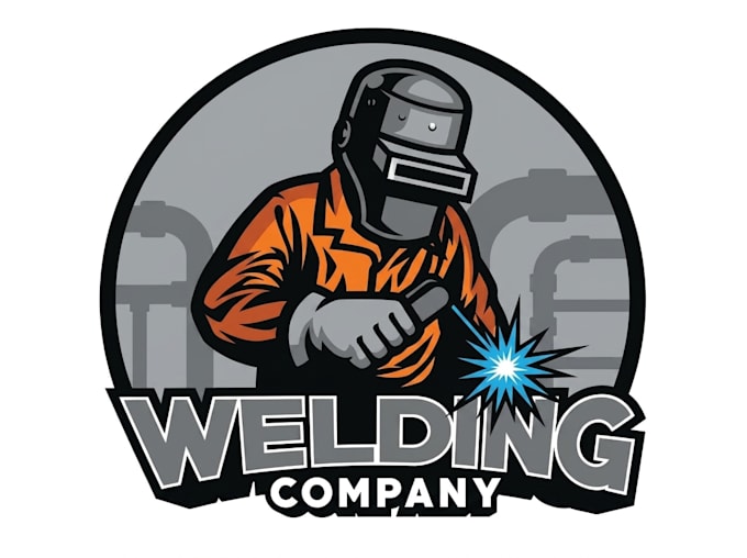 create a professional welding logo with industrial style