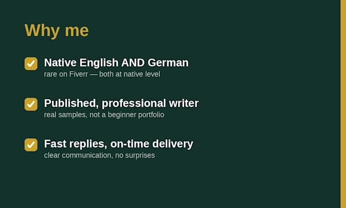 write SEO blog posts and website copy in native german