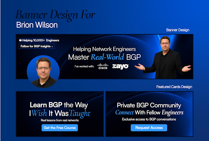 design a professional linkedin banner for your profile