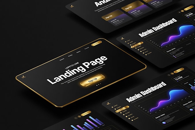 design premium landing page, portfolio website, dashboard or presentation
